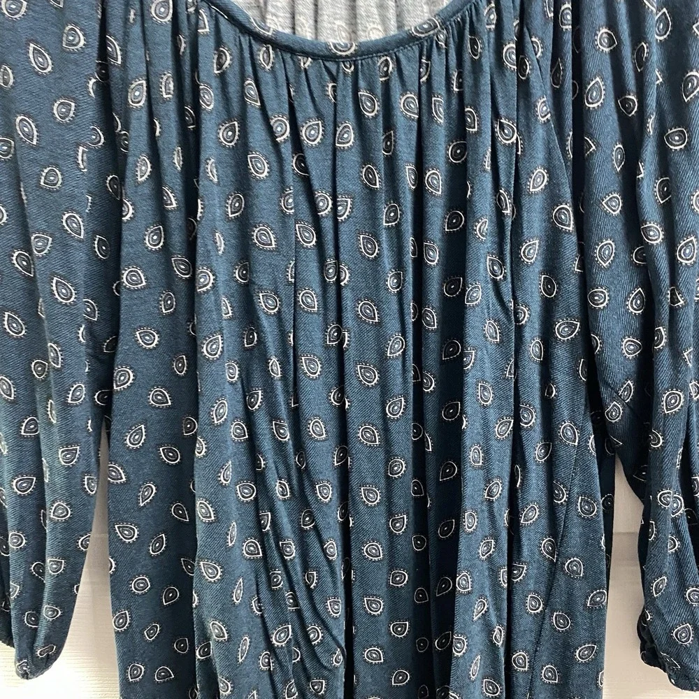 Michael Kors Womens Paisley Dark Green Shirt Tunic Top‎ Career Basic Sz.XL